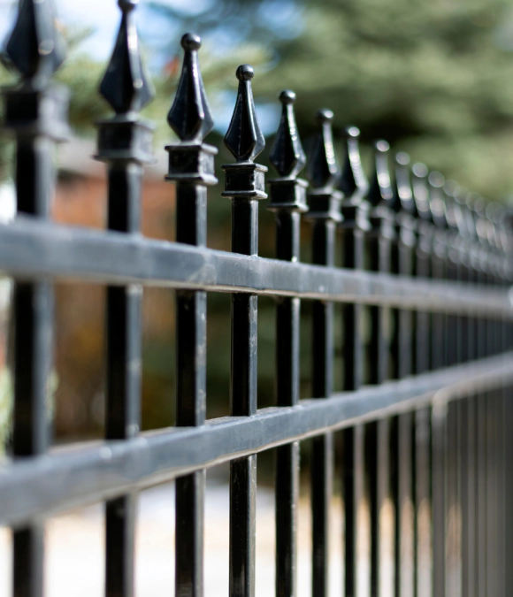 black iron fence